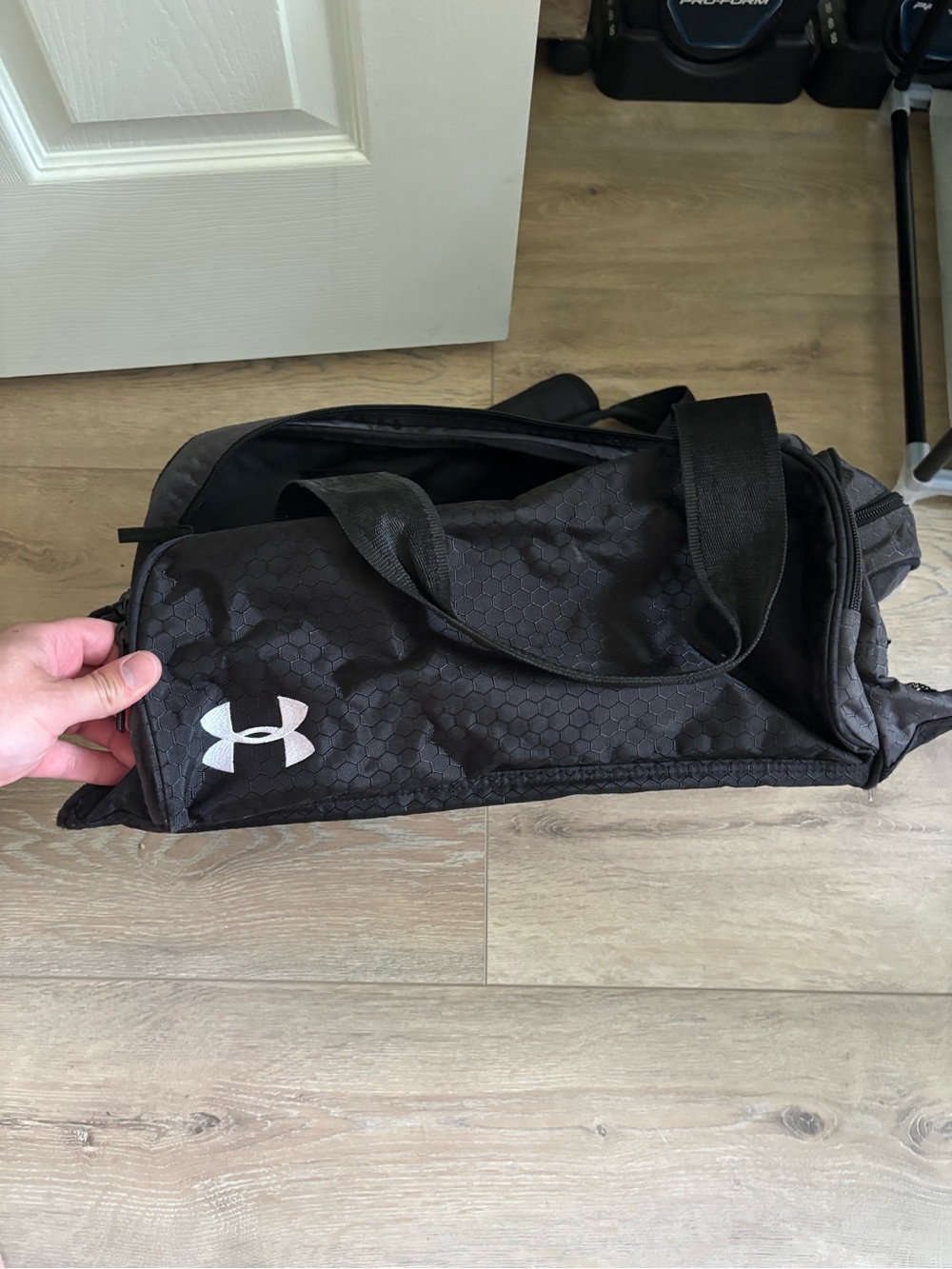 Under Armour Black Men’s Duffel Bag with White Logo